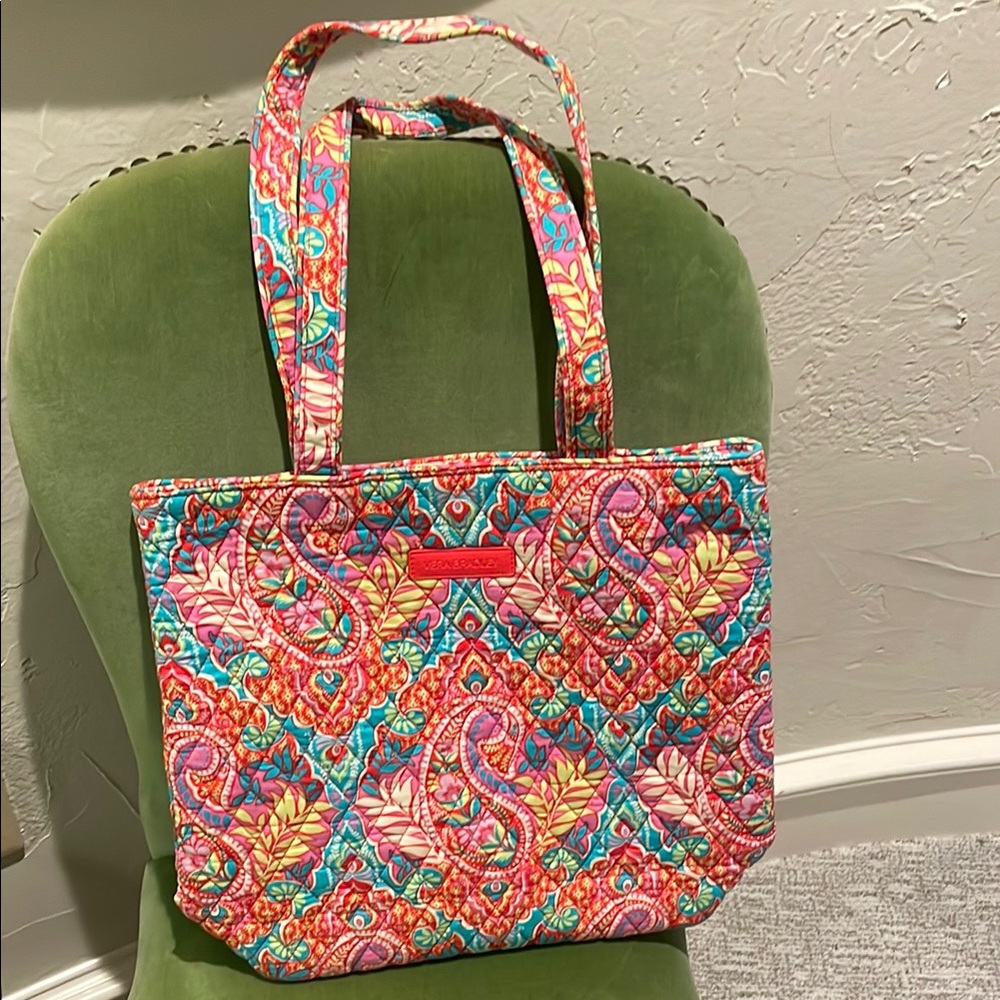 Vera Bradley Pink and Blue Quilted Tote LIKE NEW USED ONCE